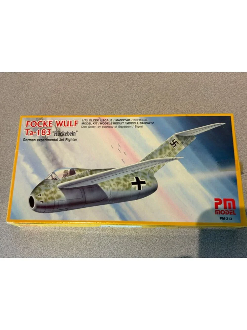 Vintage PM Model 1/72 Focke Wulf Ta-183 Huckebein German Jet Fighter Kit PM-213